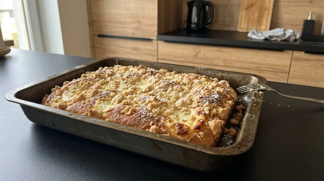 Ciasto drożdżowe z serem i kruszonką