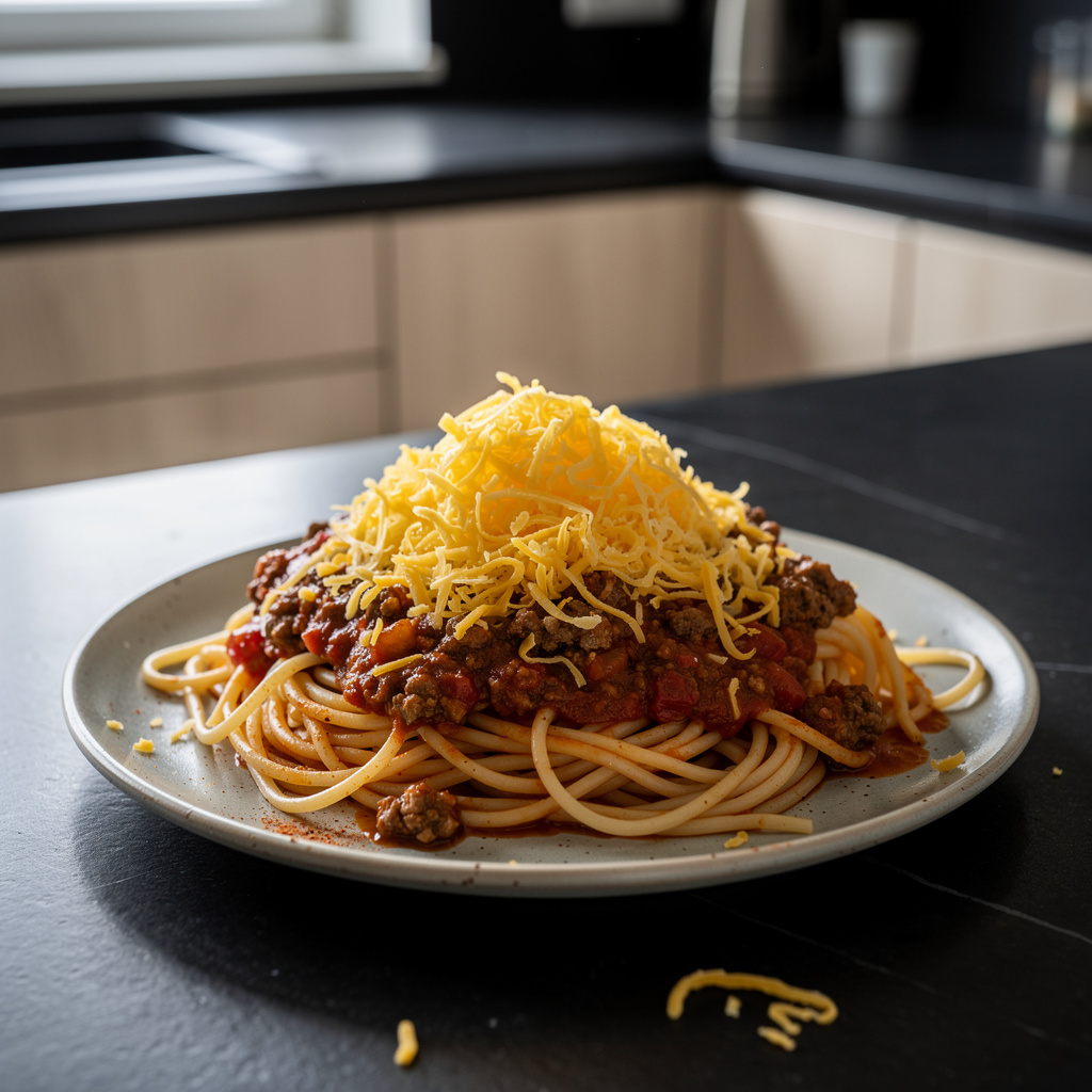Cincinnati chili – makaron z cynamonowym chili wołowym