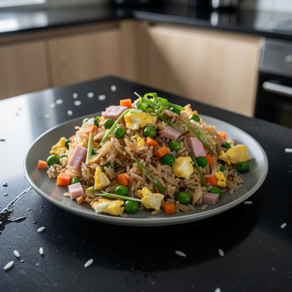 Com rang – Vietnamese fried rice with vegetables and egg