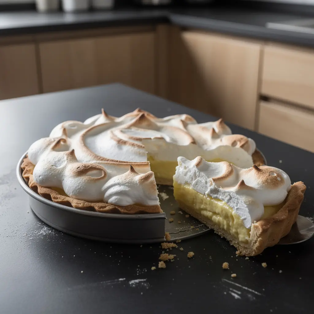 Crostata z kremem cytrynowym i bezą