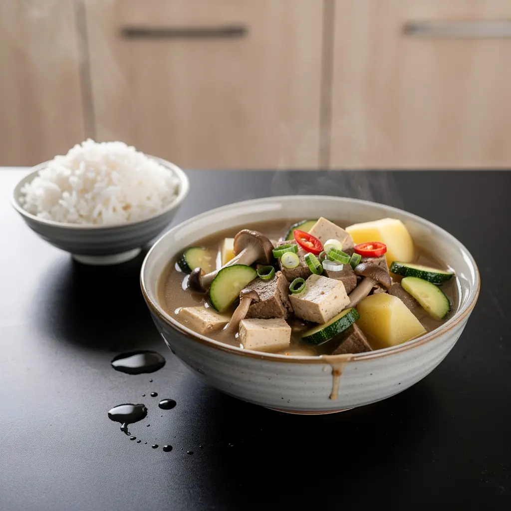 Doenjang jjigae – gulasz z pastą sojową i warzywami
