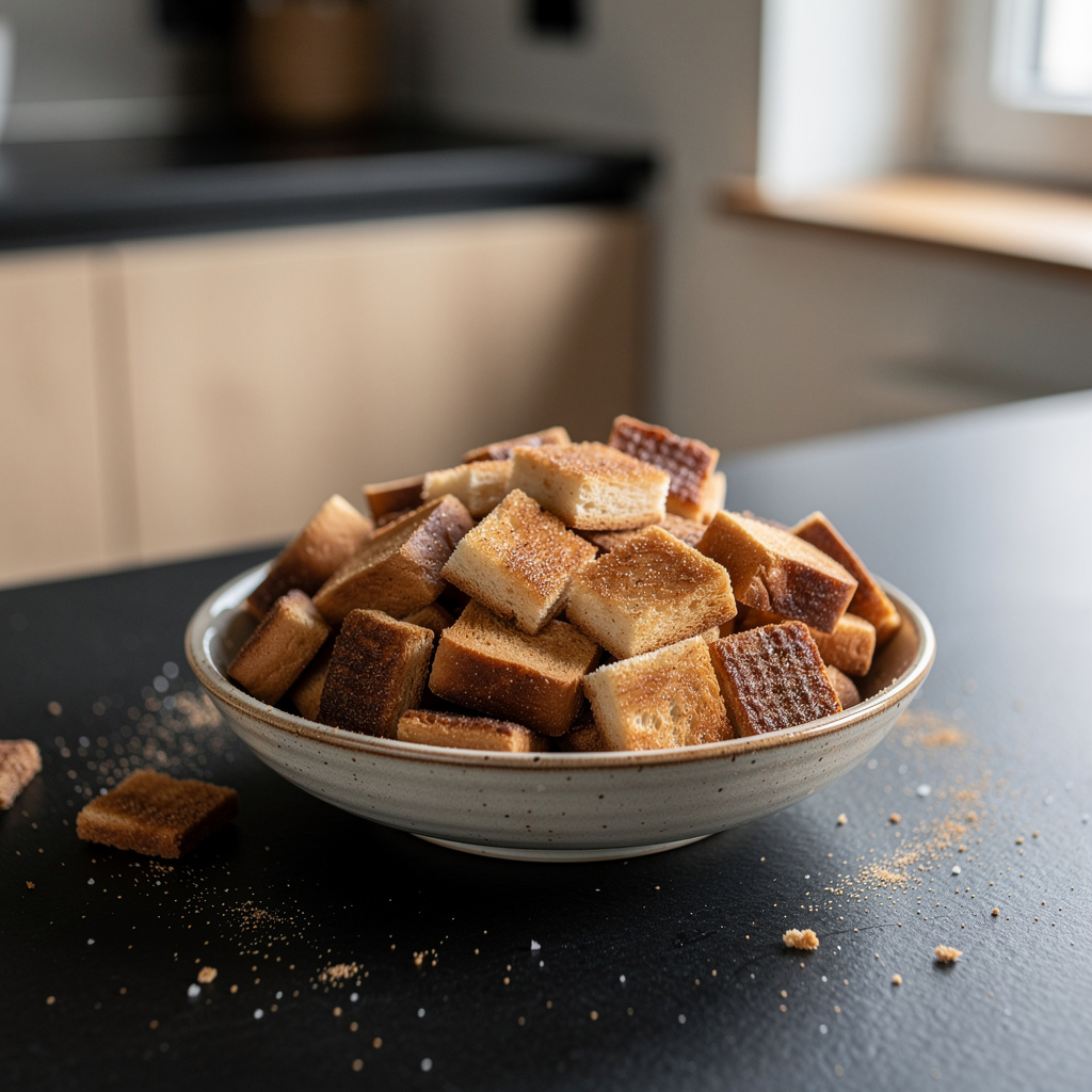 Domowe cinnamon toast crunch – cynamonowe grzanki śniadaniowe
