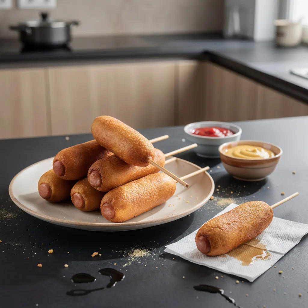 Domowe corn dogs – parówki w cieście kukurydzianym