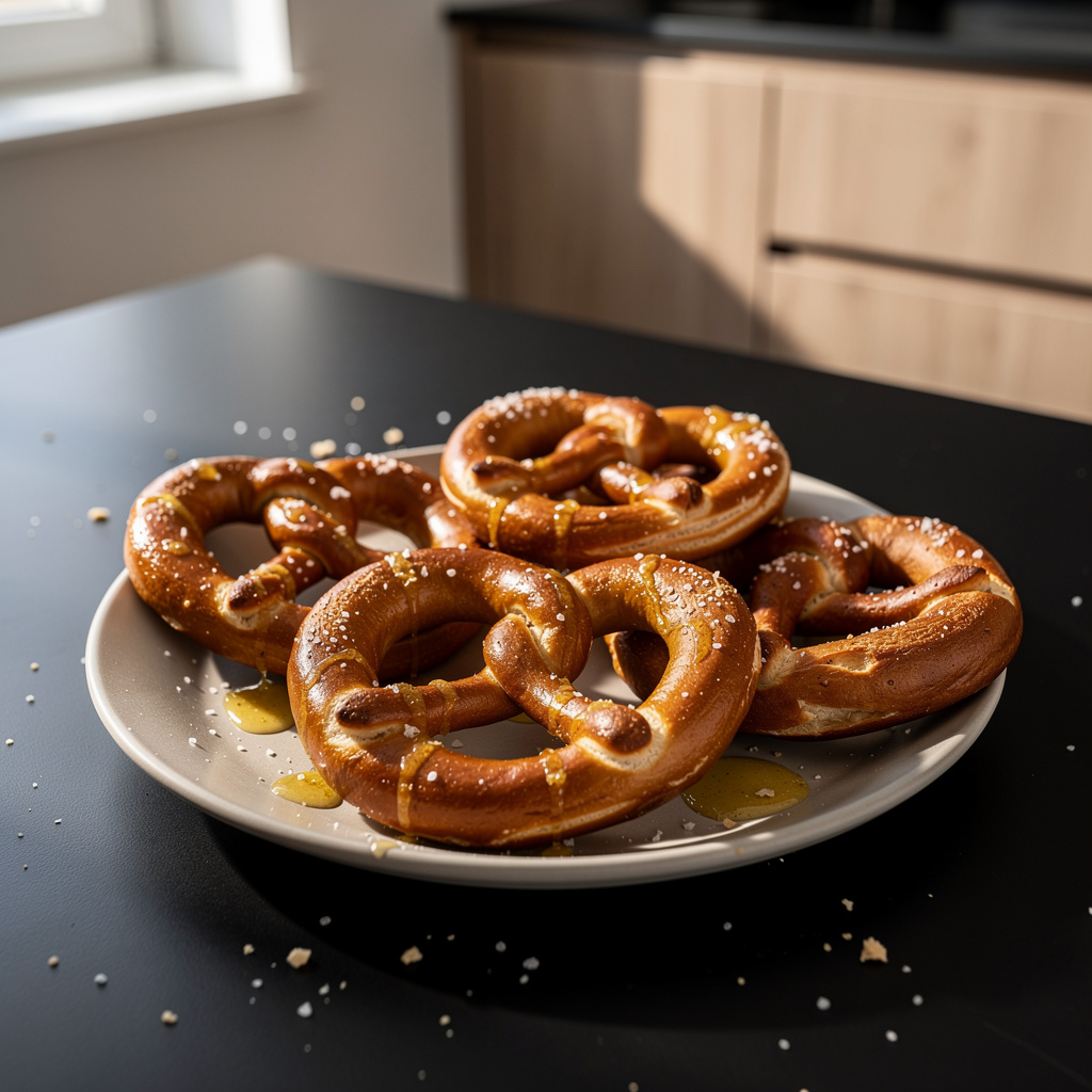 Domowe soft pretzels – miękkie precle z masłem czosnkowym