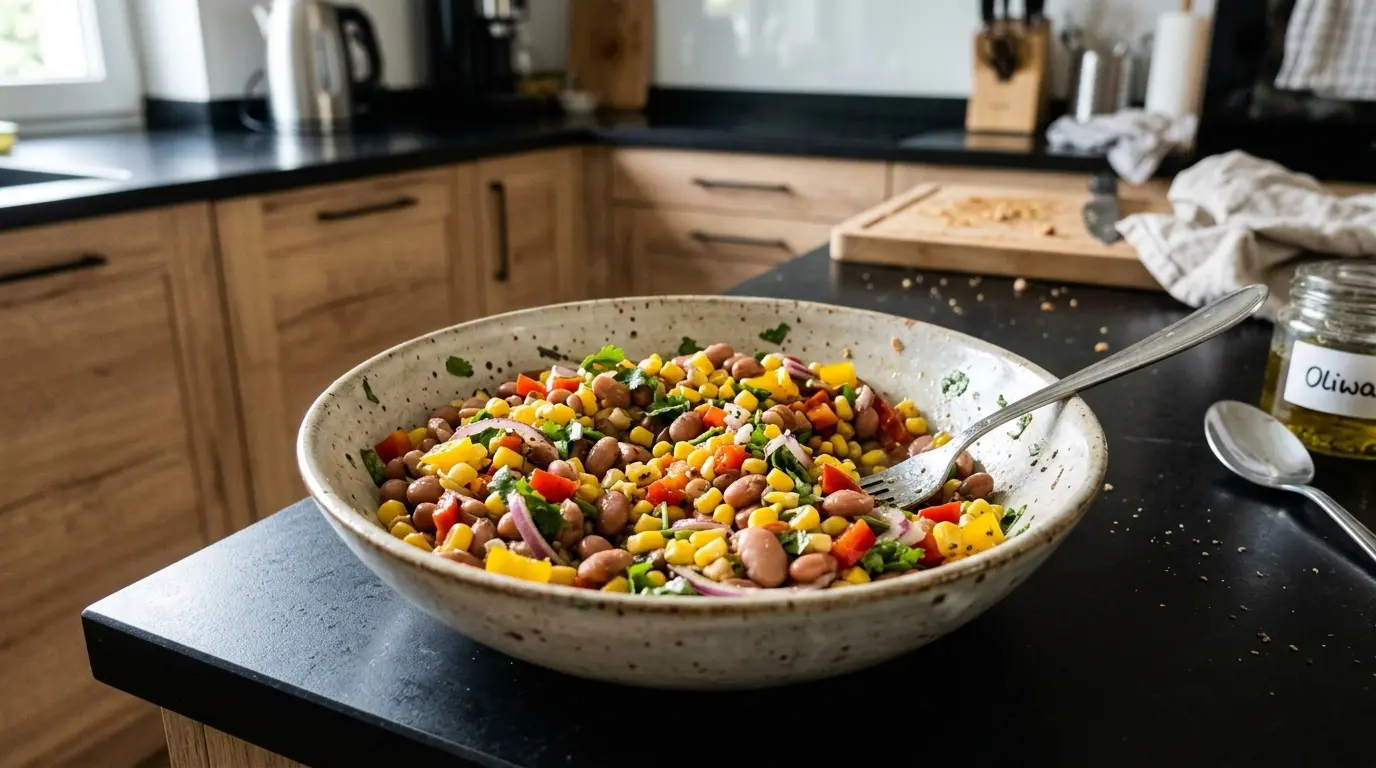 Pinto Bean Salad with Corn and Bell Pepper