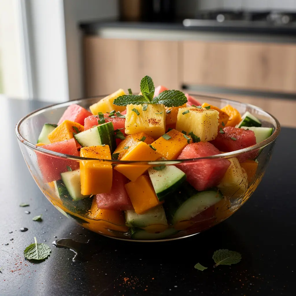 Ensalada de frutas con chile y limón – owocowa sałatka z chili i limonką