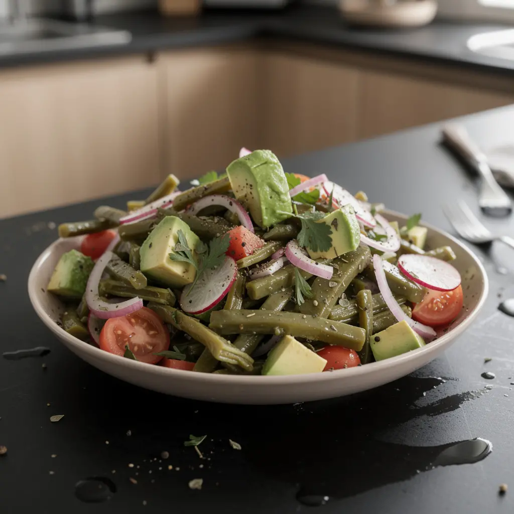 Ensalada de nopales z awokado i rzodkiewką