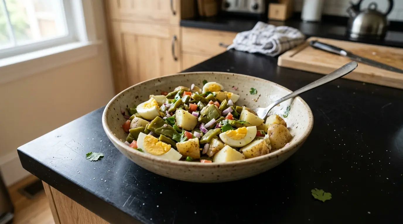 Ensalada de nopales z jajkiem i ziemniakami