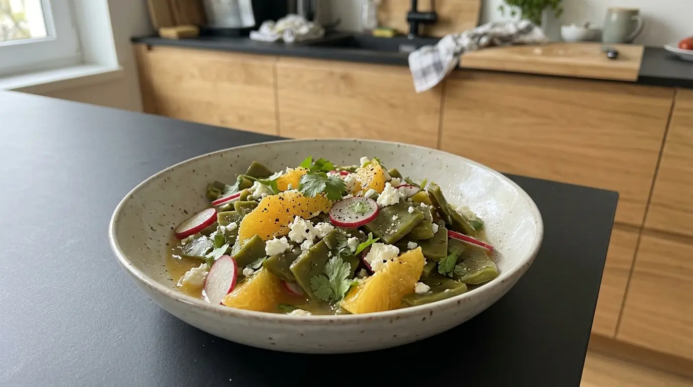 Ensalada de nopales z pomarańczą i rzodkiewką