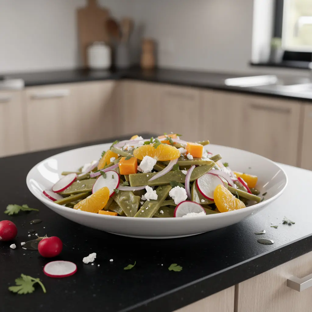 Ensalada de nopales z pomarańczą i rzodkiewką