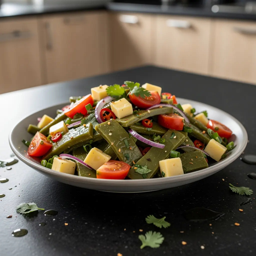 Ensalada de nopales z pomidorem i serem żółtym