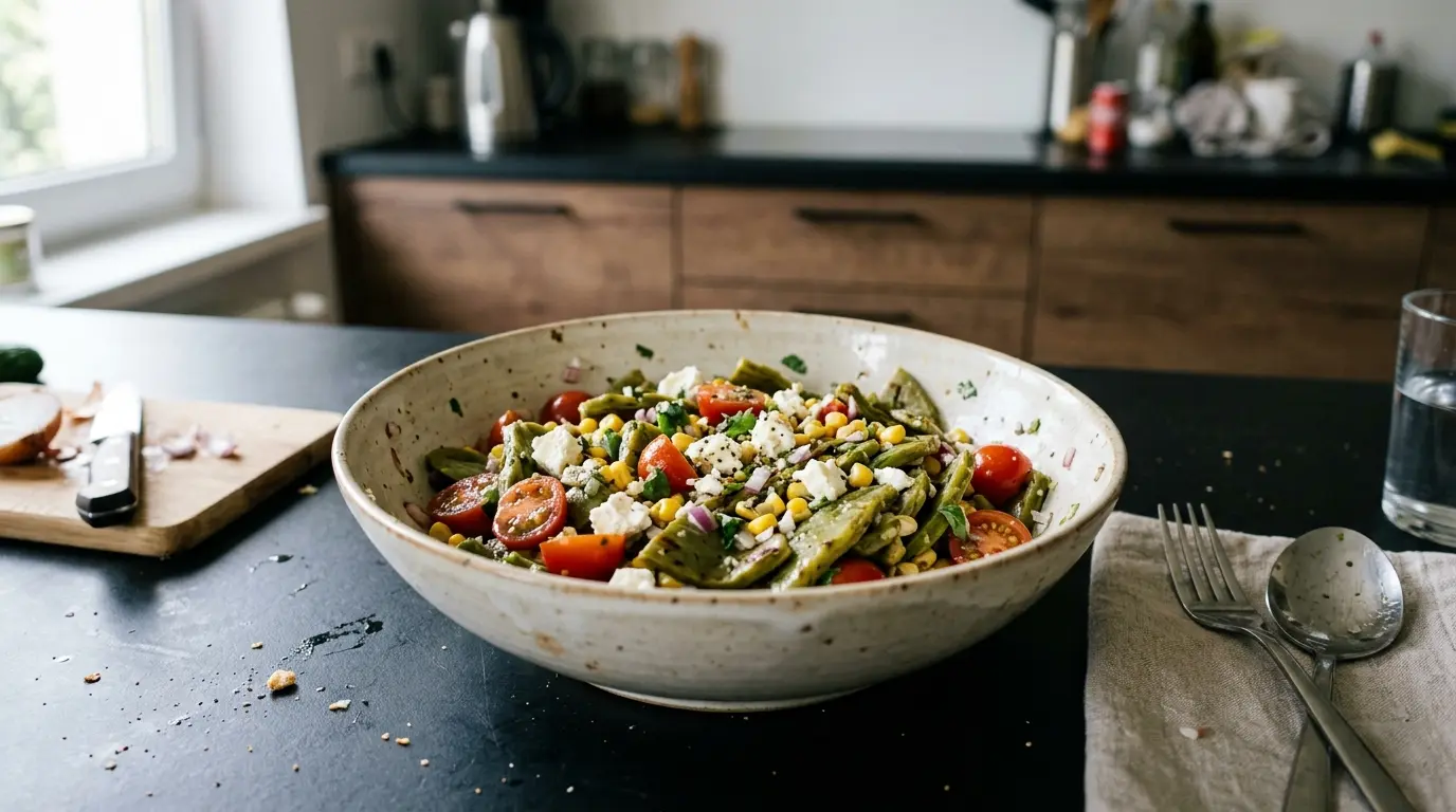 Nopales Salad with Tomato, Corn, and Feta