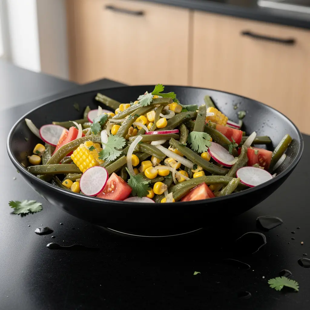 Ensalada de nopalitos z kukurydzą i rzodkiewką