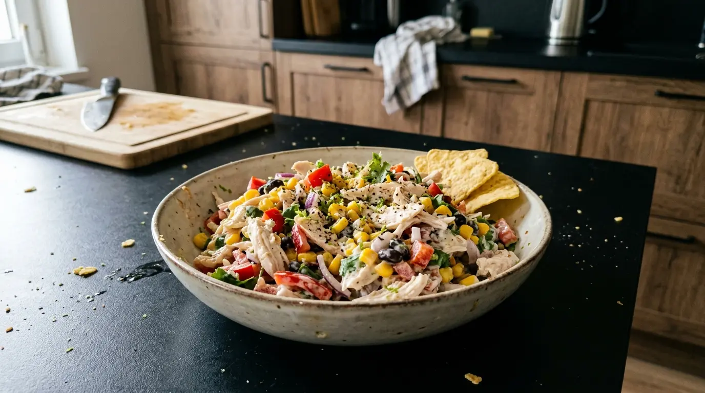 Ensalada de pollo – salade mexicaine au poulet et au maïs