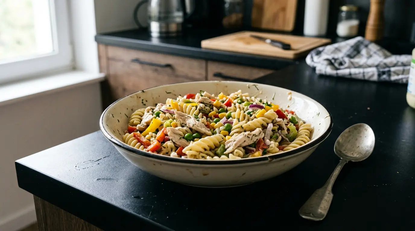 Ensalada de pollo with pasta and vegetables