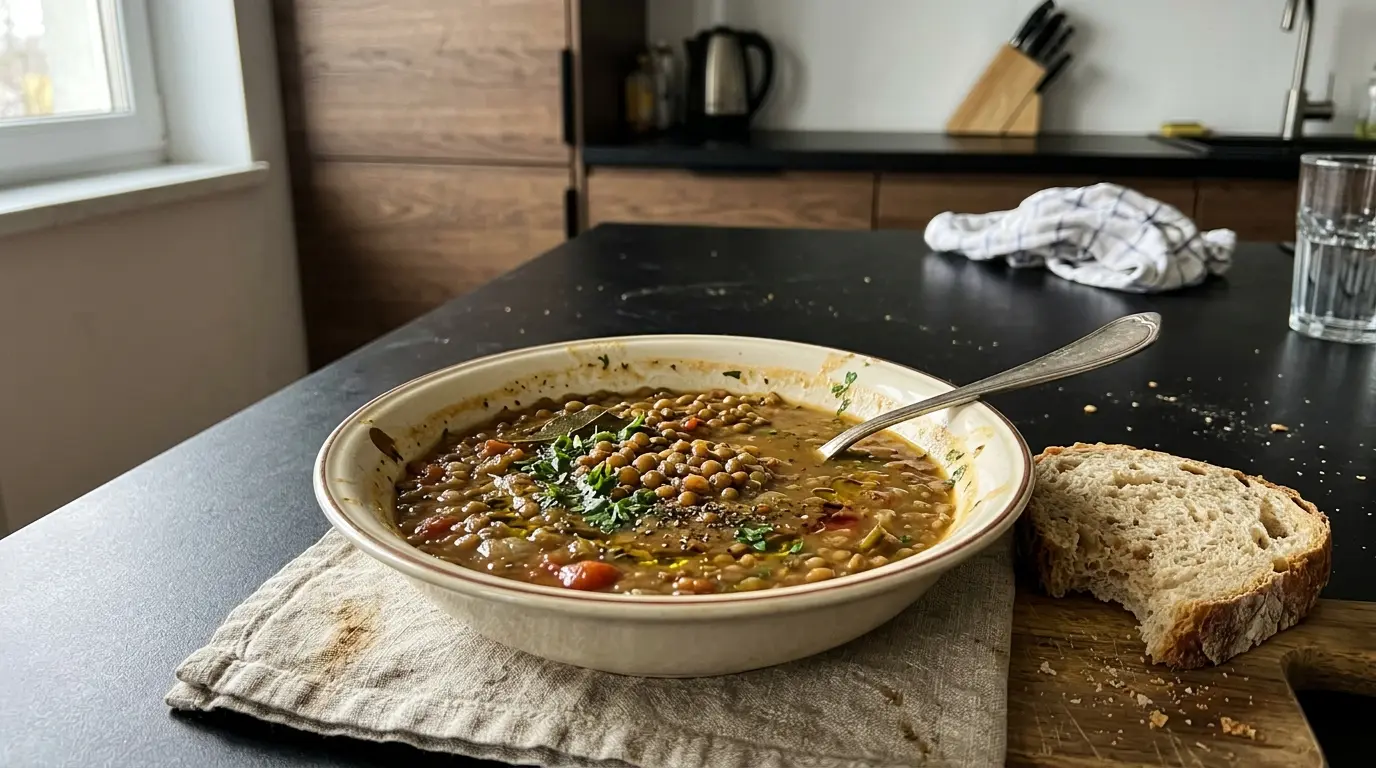 Fakes soupa – grecka zupa z soczewicy z octem i ziołami