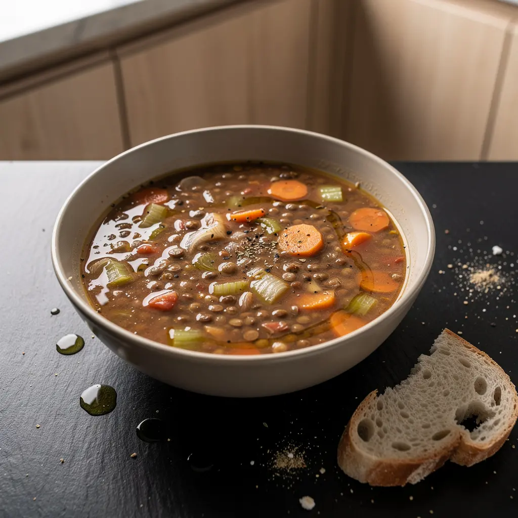 Fakes soupa – grecka zupa z soczewicy z octem i ziołami