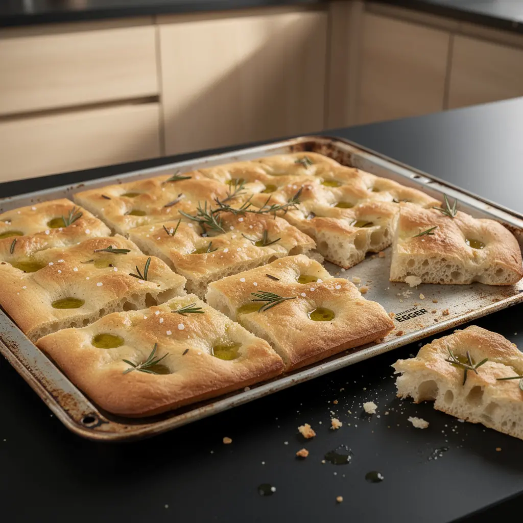 Focaccia z rozmarynem i oliwą