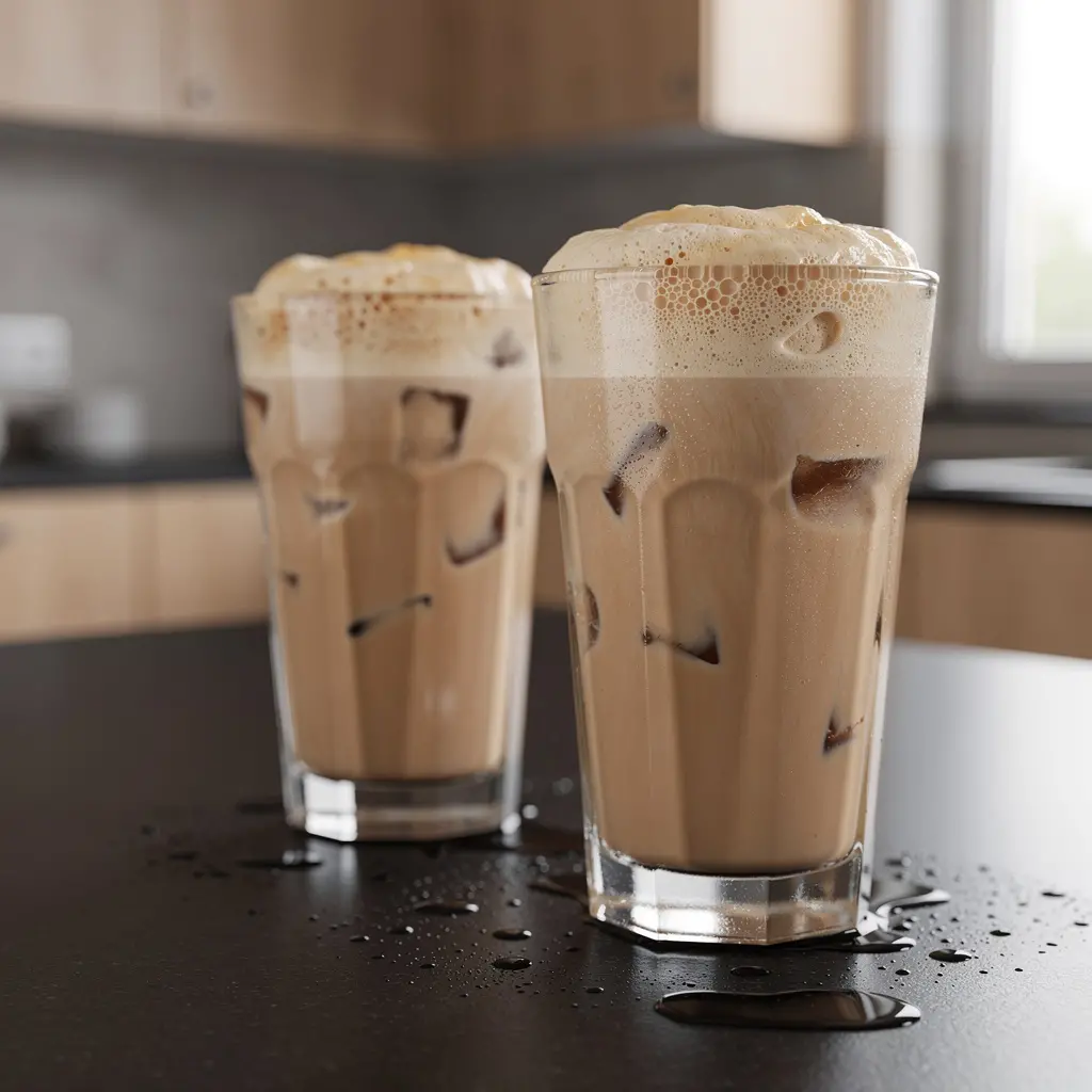 Greek frappe – iced instant coffee with foam