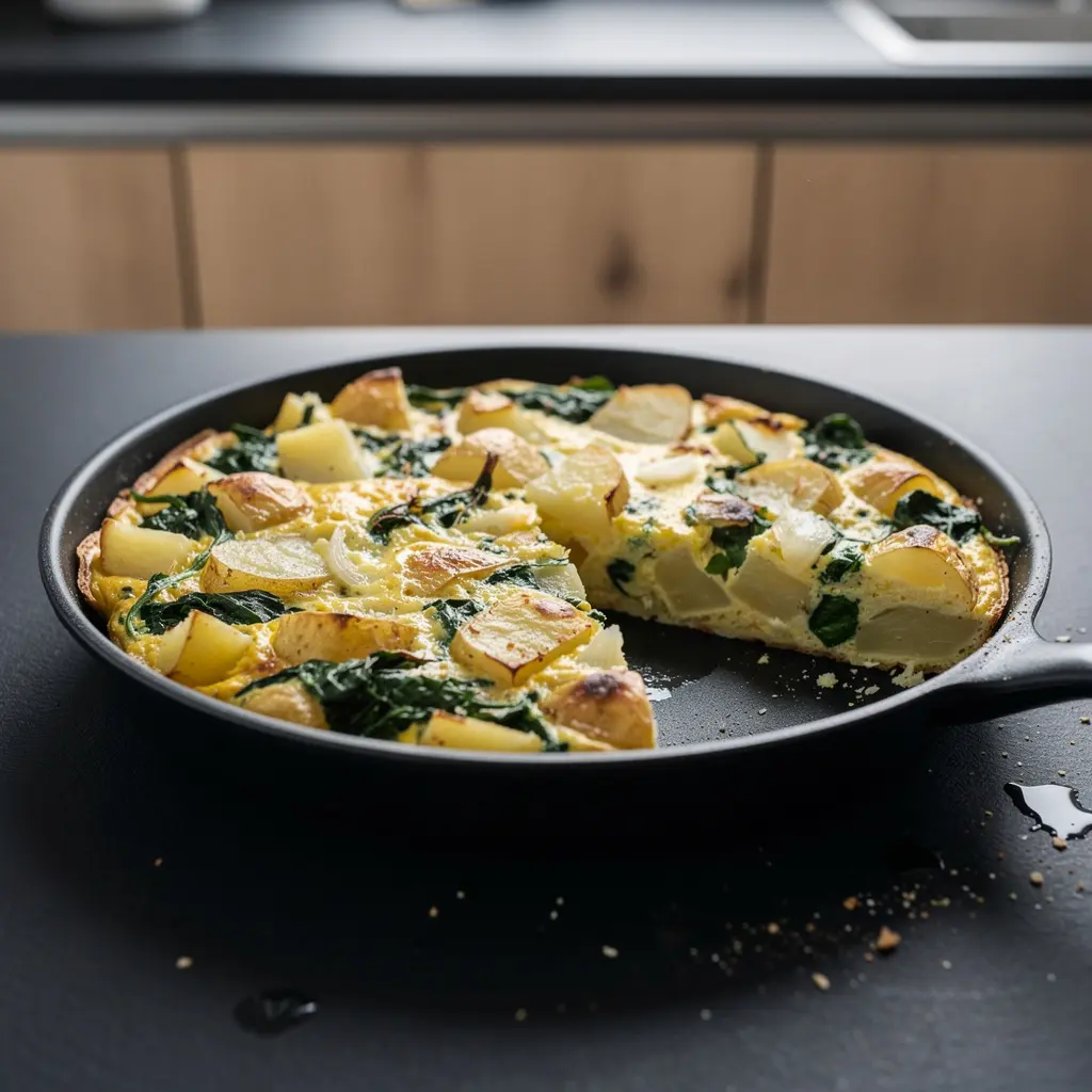 Frittata di patate e spinaci all’americana
