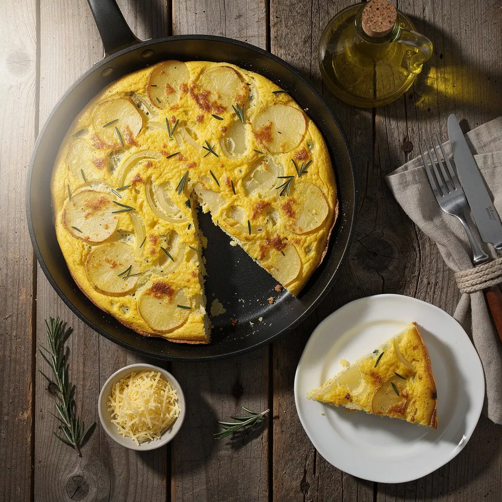 Frittata z ziemniakami, cebulą i rozmarynem