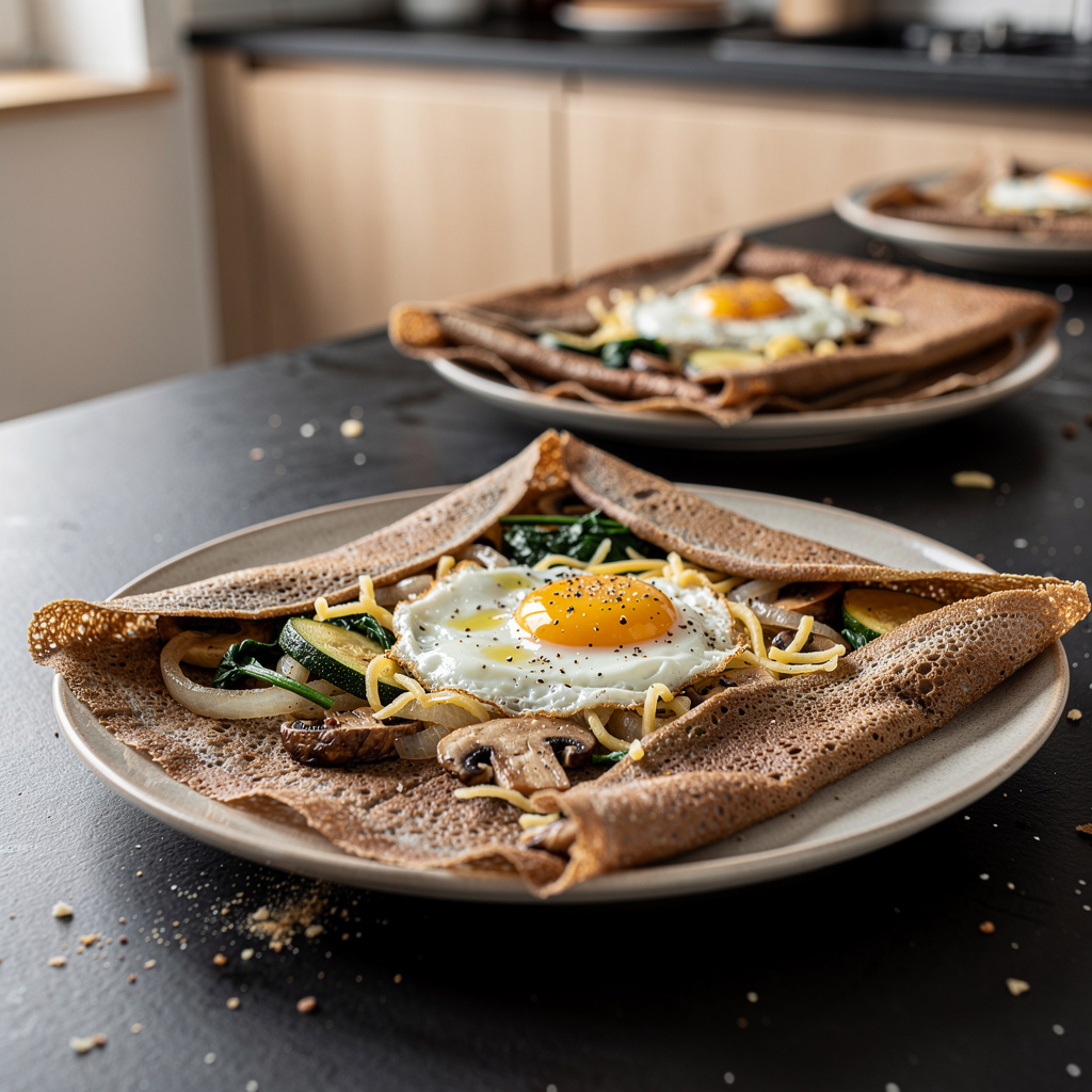 Galette complète aux légumes – bretońska gryczana galette z warzywami i jajkiem