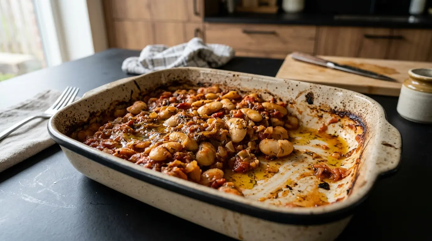 Gigantes plaki – pieczona fasola w sosie pomidorowym