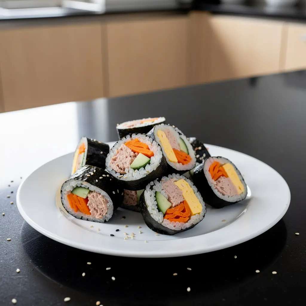 Gimbap z tuńczykiem i warzywami