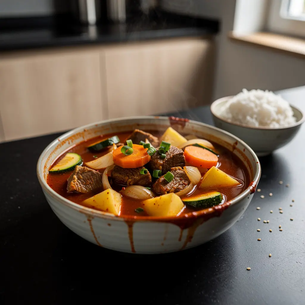 Gochujang jjigae with pork and potatoes