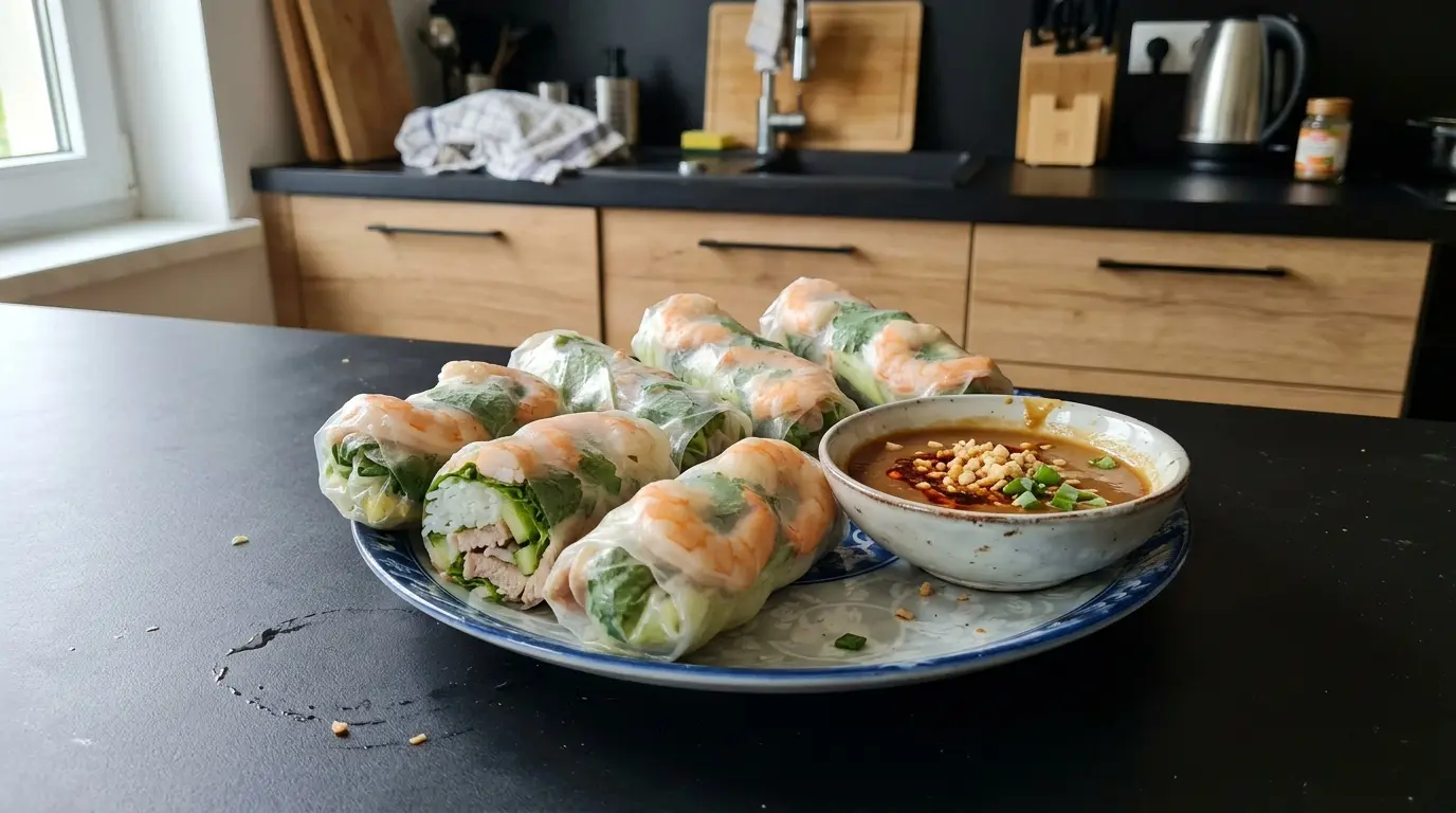 Goi cuon – fresh Vietnamese spring rolls with shrimp