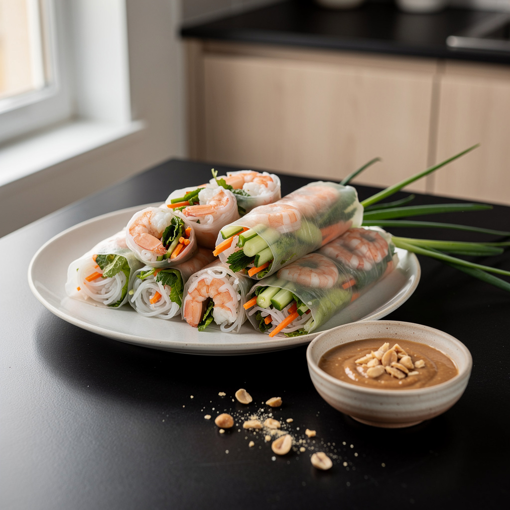 Goi cuon – fresh Vietnamese spring rolls with shrimp
