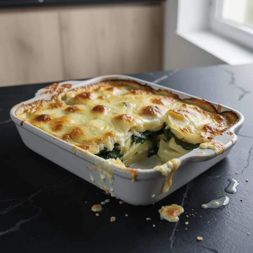 Gratin de blettes – Swiss chard gratin with cheese