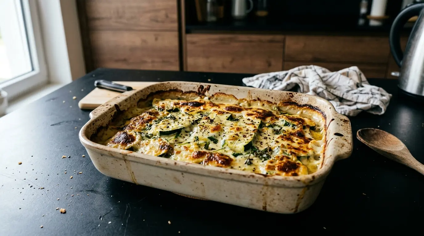 Gratin de courgettes – zapiekane cukinie z serem i ziołami
