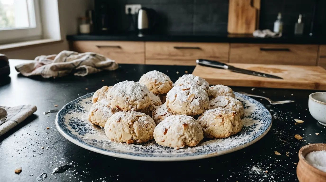Greckie ciasteczka migdałowe kourabiedes