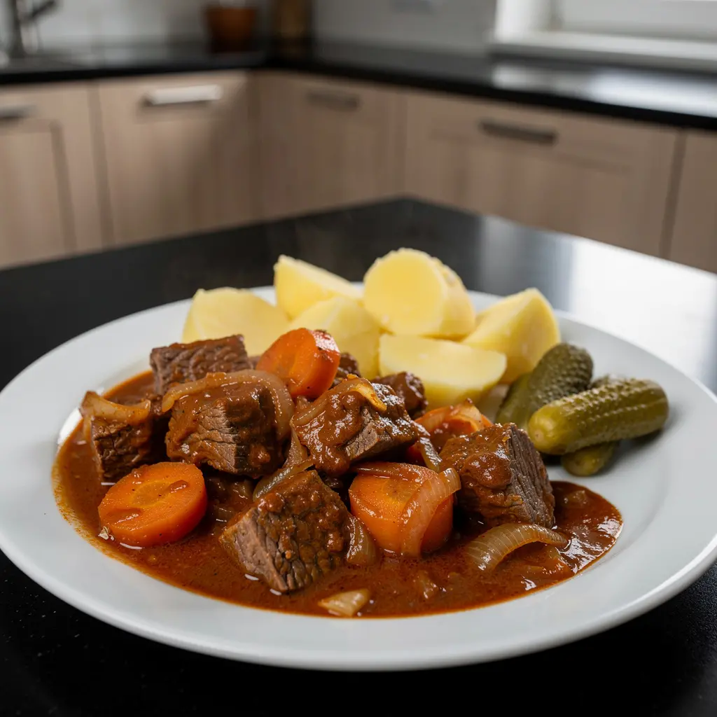 Polish Beef Goulash with Carrot and Onion