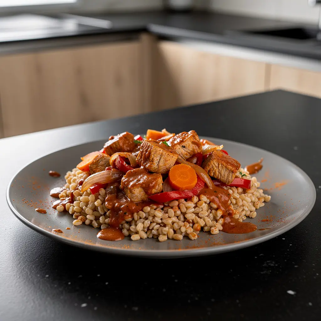 Turkey Goulash with Peppers and Barley