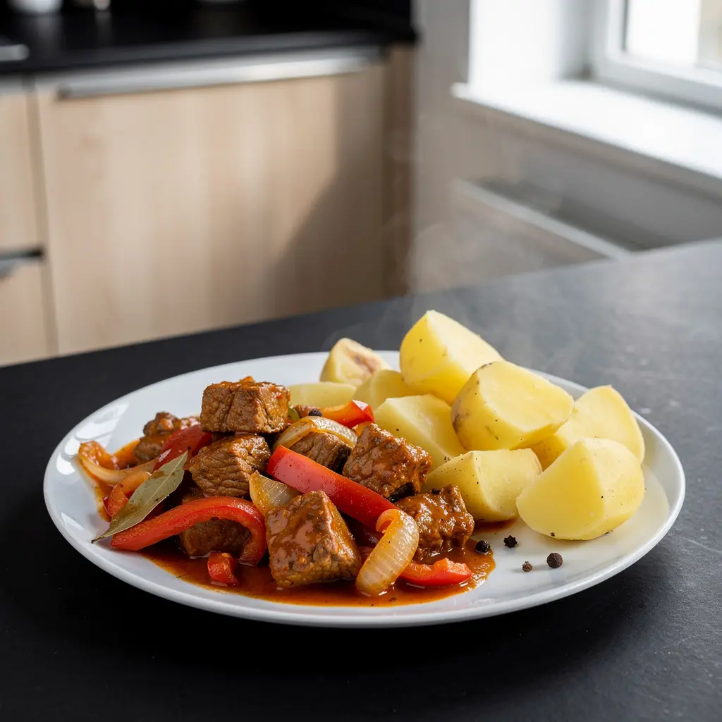 Gulasz z karkówki z cebulą i papryką