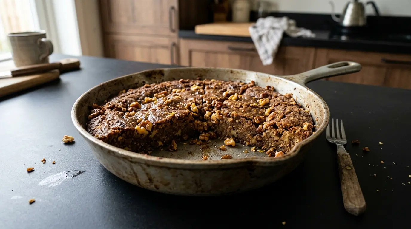 Halvas simigdalenios – grecka semolinowa babka na patelni z orzechami