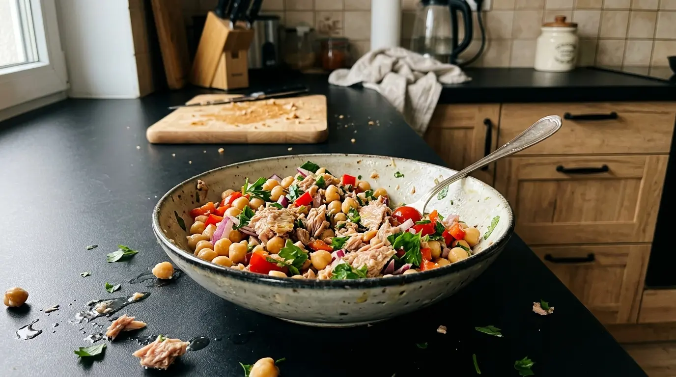 Ensalada española de garbanzos y atún
