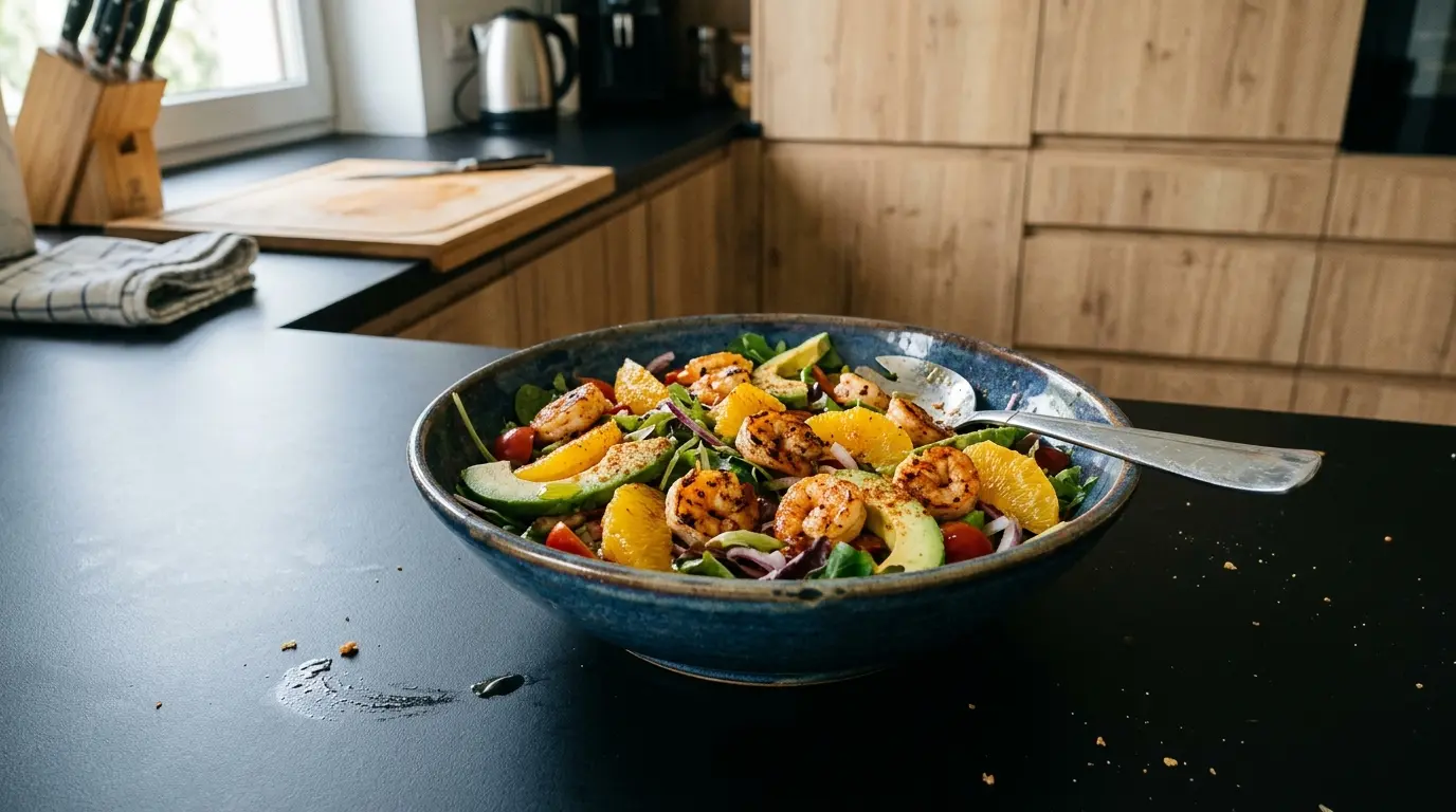 Spanish Salad with Grilled Shrimp and Orange