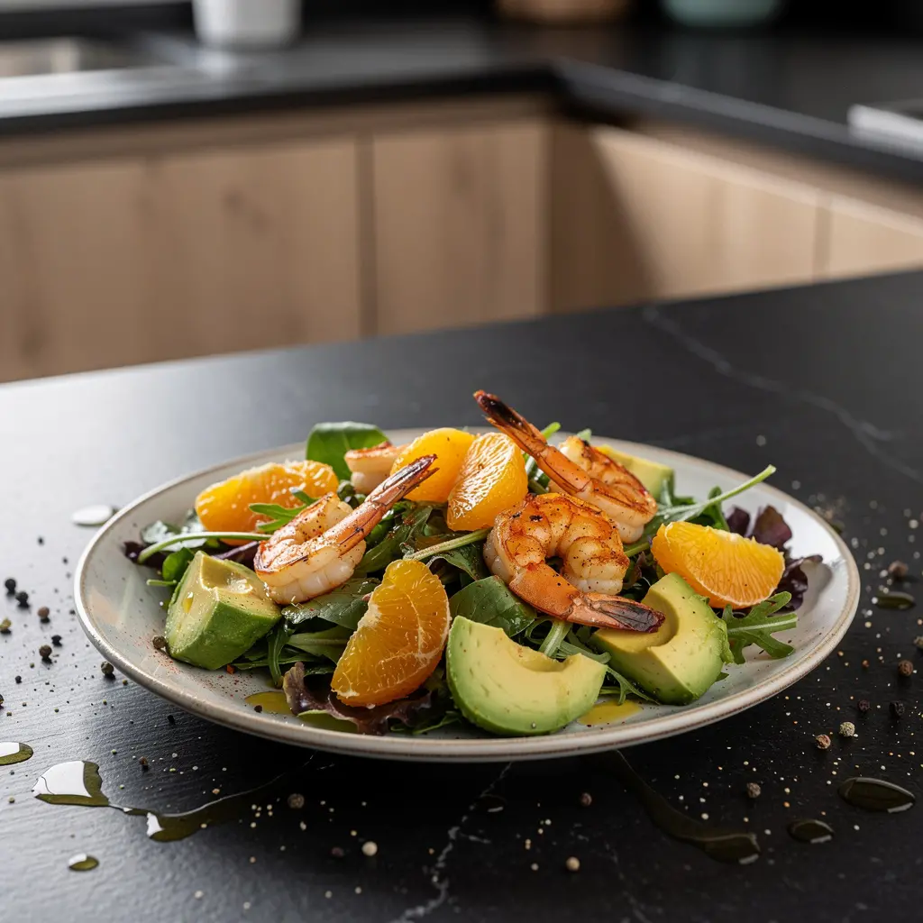 Spanish Salad with Grilled Shrimp and Orange