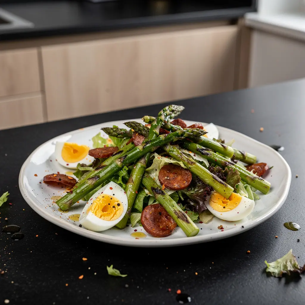 Spanish Grilled Asparagus and Chorizo Salad