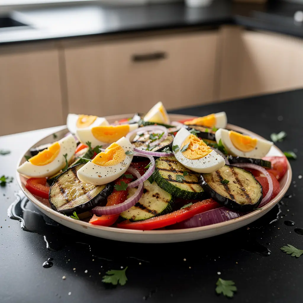 Spanish Grilled Vegetable Salad with Hard-Boiled Eggs