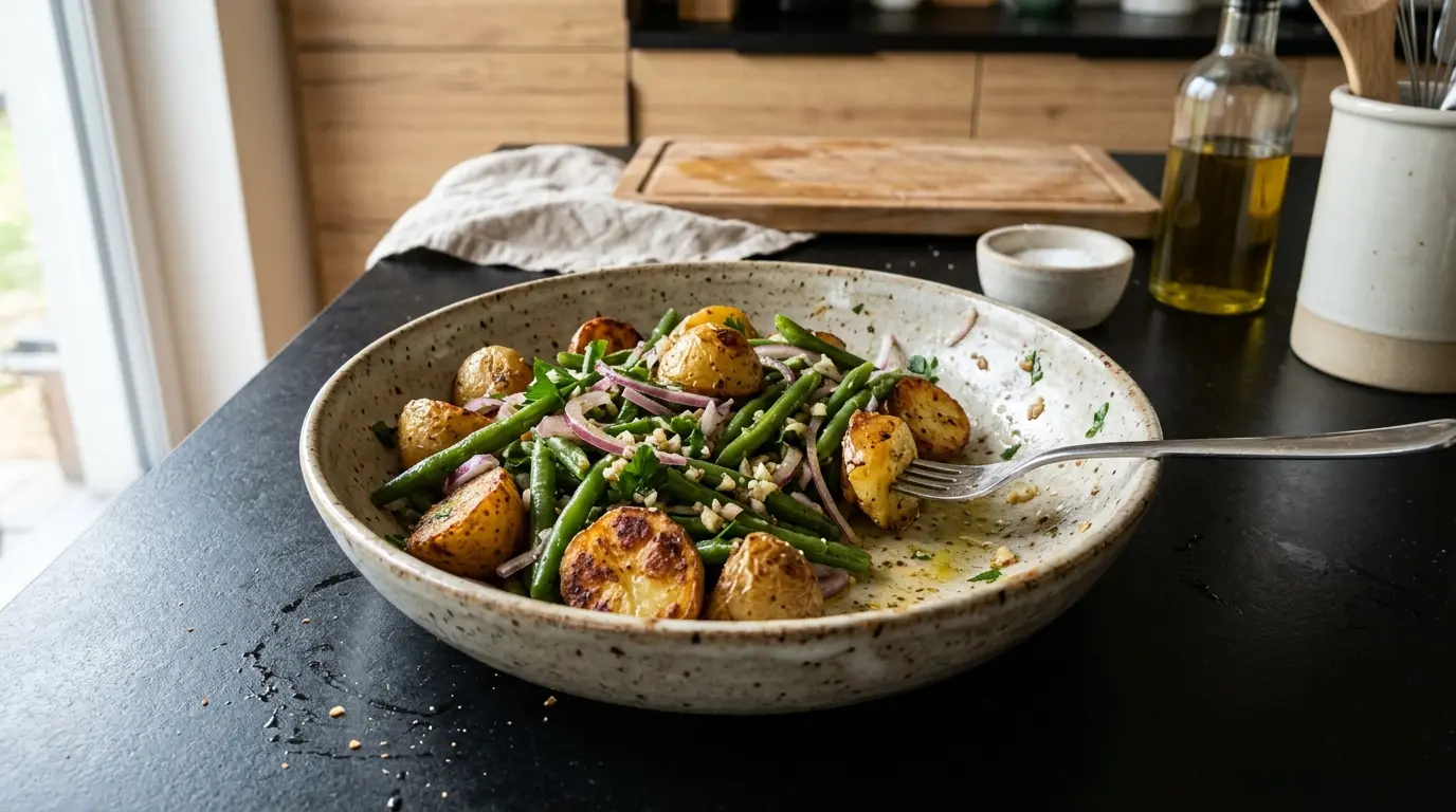 Salade espagnole de pommes de terre rôties et haricots verts