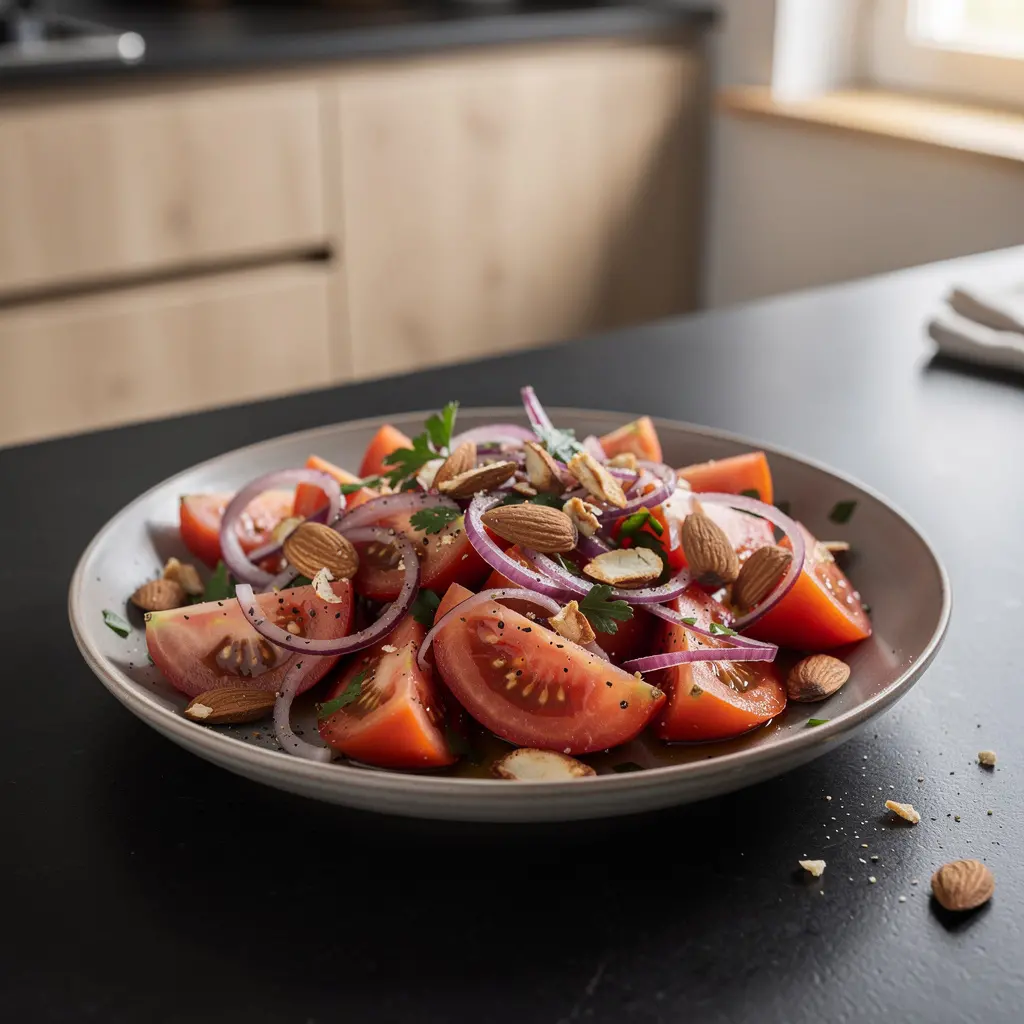 Spanish Tomato, Onion and Almond Salad