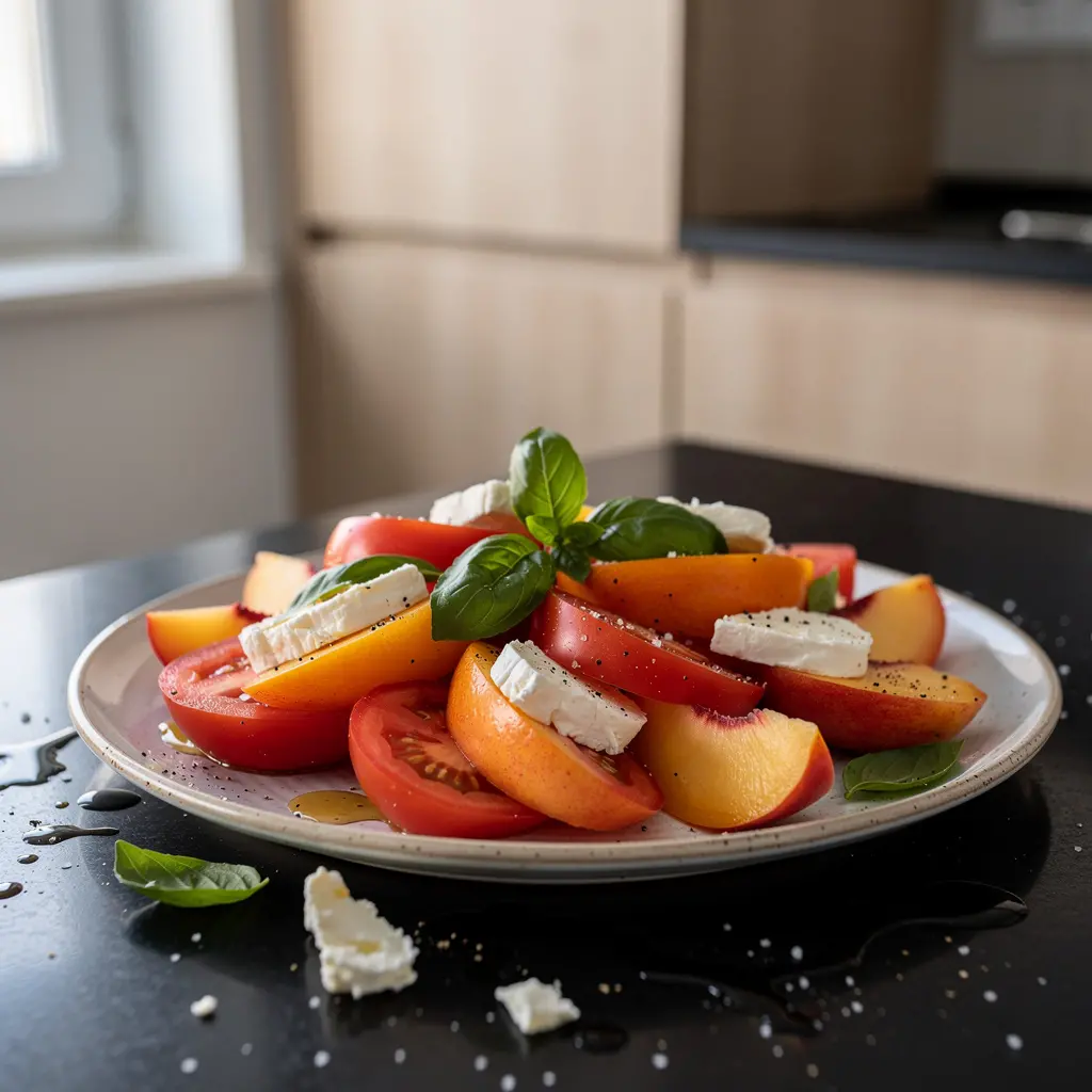 Spanish Salad with Tomatoes, Nectarines and Goat Cheese
