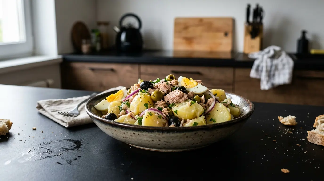 Salade de pommes de terre espagnole au thon et aux olives