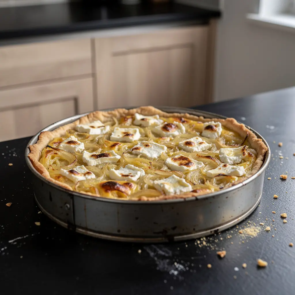 Spanish Onion Tart with Goat Cheese