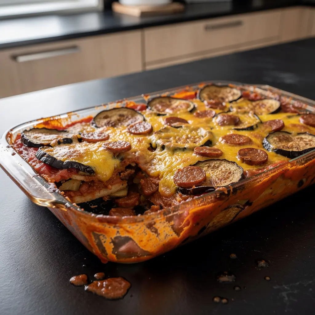 Hiszpańska zapiekanka z bakłażana i chorizo