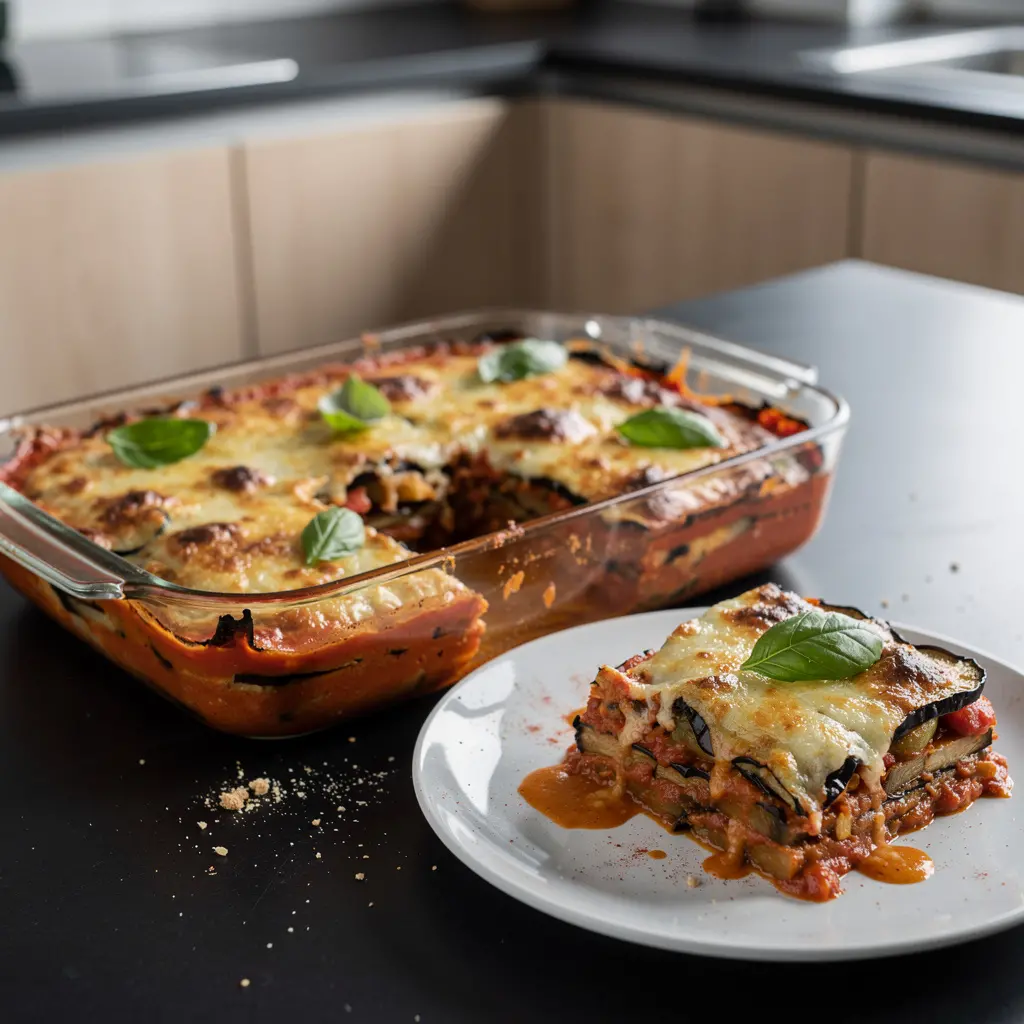 Hiszpańska zapiekanka z bakłażana i sera manchego